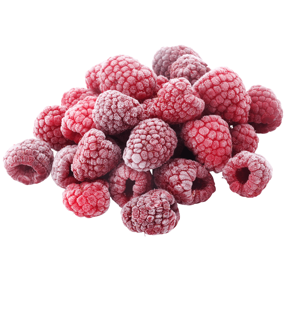 Ein Haufen gefrorener Himbeeren Ein Haufen gefrorener Himbeeren